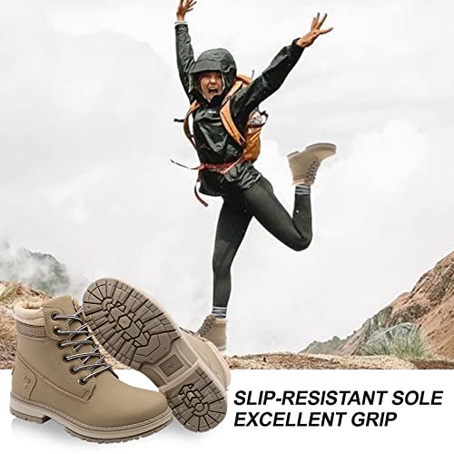 Image of Women work boots - Hiking Waterproof Shoes Ankle Support Outdoor Black Brown Comfortable