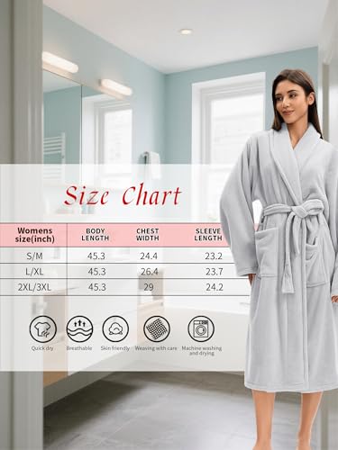 Image of Soft Robe For Women，Warm Plush Bath Robes Female，Spa Towel After Shower Lightweight Long Bathrobe