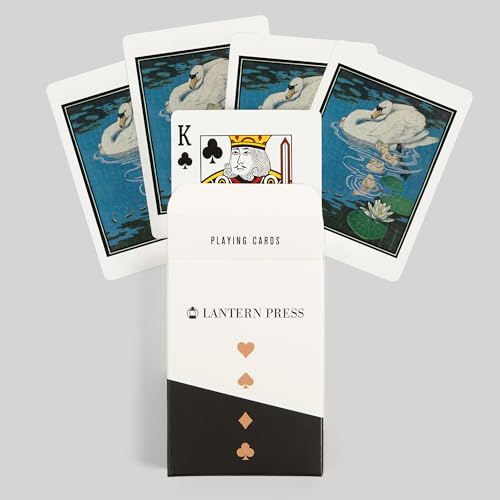 Baraja vista de cisne con cisne joven, 52 cartas póker miniatura 6