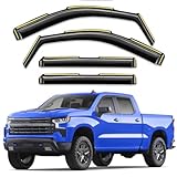 Breejoy in-Channel Window Rain Guards Fit for Chevy Silverado/GMC Sierra 1500 2019-2026 Crew Cab, Extra Durable Window Visors Vent Visors Window Deflector Vent Shades Car Accessories -4 pcs