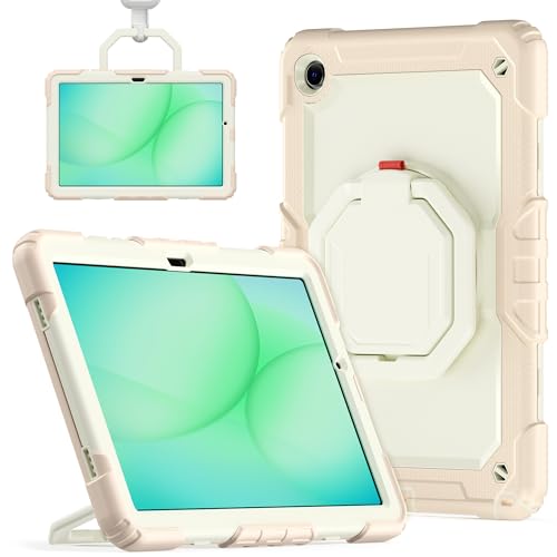 Étui Galaxy Tab A11 Plus or rose haut de gamme avec support rotatif