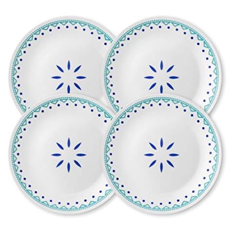 Corelle Livingware Santorini Sky - Plato para ensalada (4 unidades) Cover