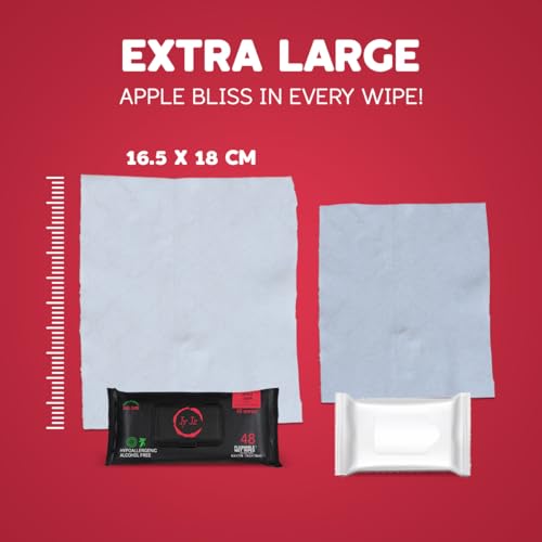 Image of Flushable Wet Wipes, 6 Pack (288 Wipes), New & Improved Apple Cider, Disposable, Biodegradable, XL, Aloe & Vitamin-E, Drain and Marine Life Friendly, Utterly Smooth, Fruity Aroma, Irresistible!