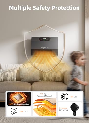 Brightown 1500W Smart Wall Heater for Indoor Use, Remote Control/APP, Wifi - Image 5