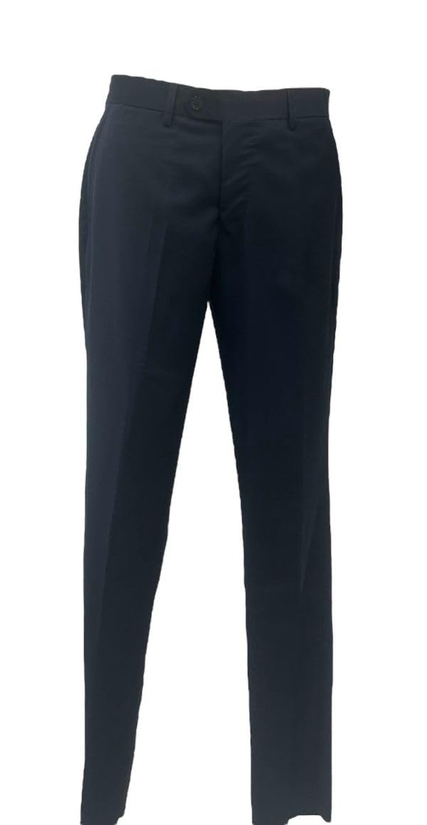 Generico Abito Uomo Sartoriale Slim Fit, Fresco Lana Tasmania 150s Extrafine, Giacca 2 Bottoni, Pantalone Stile Slim, Made in Italy, Blu Scuro, Grigio Scuro, Bluette, Blu Gessato, Primavera Estate