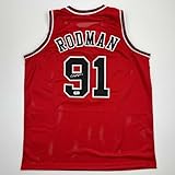 Autographed/Signed Dennis Rodman Chicago Red Basketball Jersey JSA COA