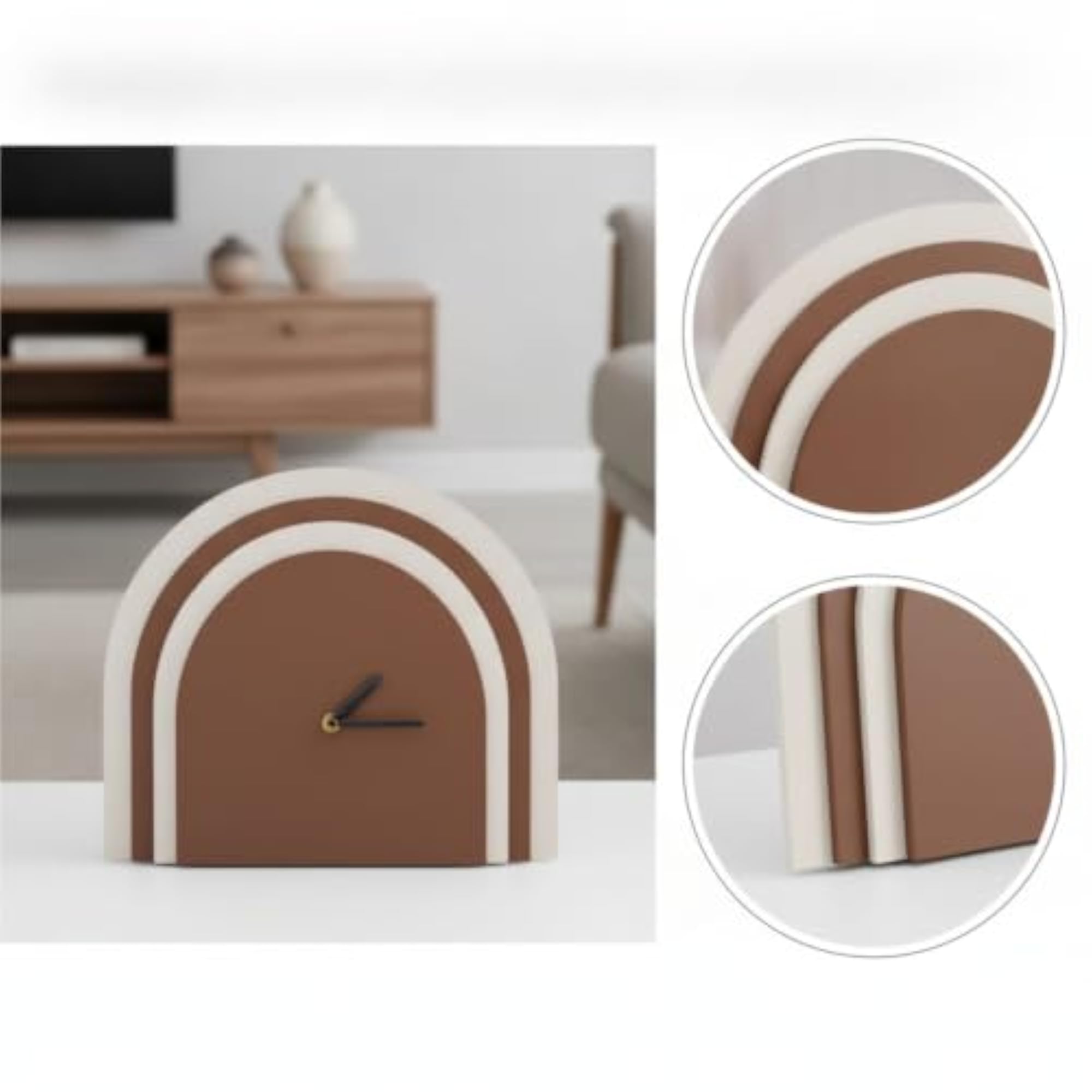 Decorative Arched Mantel Clock, Modern Minimalist Design