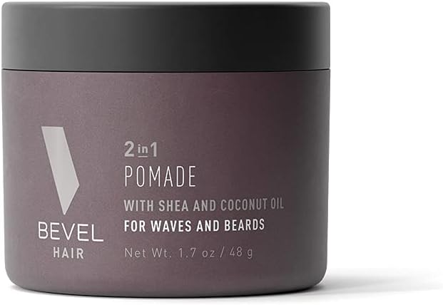 Bevel Beard Balm & Hair Pomade by with Coconut Oil and Shea Butter, Beard Care for Men, 1.7 oz (Packaging May Vary)