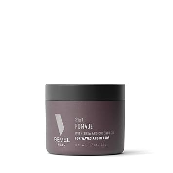 Beard Balm & Hair Pomade by Bevel with Coconut Oil and Shea Butter, Beard Care for Men, 1.7 oz Packaging May Vary