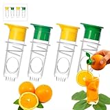 Manual Lemon and Orange Juicer, 4-Pack with Filter and Lid, Portable, BPA-Free, Easy to Clean, Perfect for Kitchen, Cocktails, and BBQ.