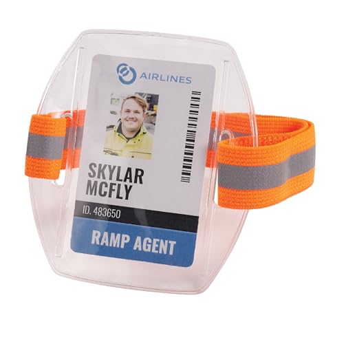 Image of Ergodyne - 19951 Squids 3386HV High Visibility Arm Band ID /Badge Holder Hi-vis Orange