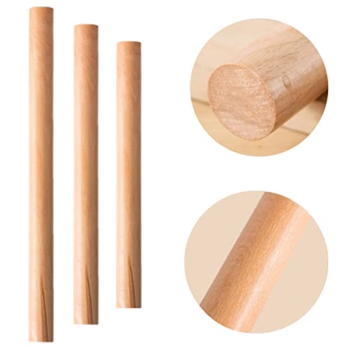 Foto von lurora2021 3 Stück Teigroller Buchenholz Holz-nudelholz Home-nudelholz Professionelles Nudelholz Für Küche Holzfarbe Nudelhölzer Für Teig, Gebäck, Brot, Pizza, Kekse Und Pfannkuchen (3er-set)
