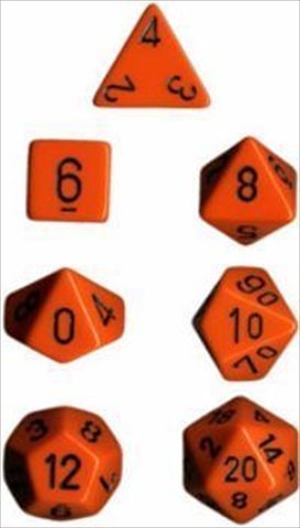 Dados poliédricos de alta densidad Chessex 25403 naranja opaco juego de dados duradero