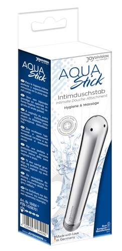 JOYDIVISION AQUAstick Silber Intimduschstab mit 3 Düsen, für intensive Reinigung und sinnliche Massagen, Einlauf-Intim-Dusche