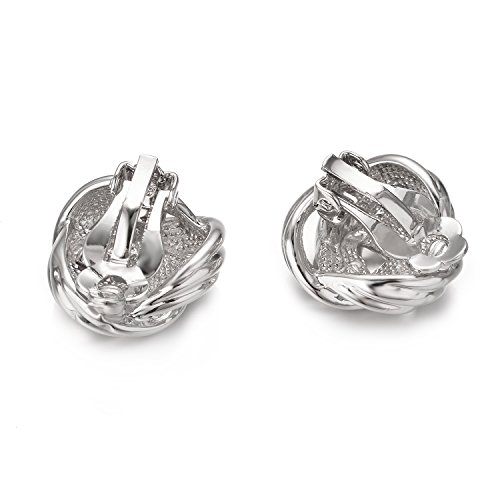 Image of Yoursfs Gold Textured Knot Clip On Earrings for Women Non Pierced Earring 18K Gold Plated Double Half Hoop Earrings Trendy Jewelry