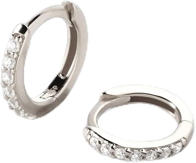 Mint & Lily Pavé Huggie Hoop Earrings for Women, 18K Gold Plated Over Sterling Silver Earrings