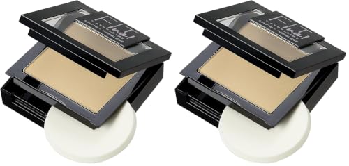 MAYBELLINE New York Fit Me, Polvos Compactos Matificantes y Sin Brillos, Tono 220 Natural Beige, 30 ml (Paquete de 2)