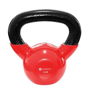 Gymenist Iron Exercise Kettlebell, Vinyl Coated, Fitness Body Workout Equipment Kettle Bell, Choose Your Weight Size