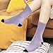 SyXIOP Light Purple Fashion crew socks cute running casual wicking womens socks size (2-Pair)