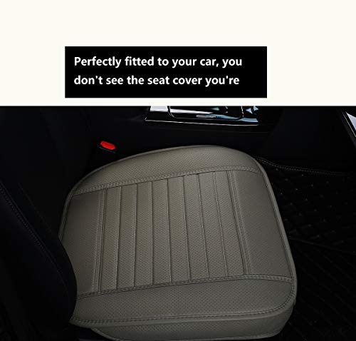 Edealyn Car Seat Protector Car Interior Cover Pu Leather Front Car Seat Cover Seat Cushion Cover For Car,Single Seat Cover Without Backrest 1Pcs (Gray) #TOP2