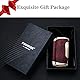 PROMISE Fackel Feuerzeug Zigarren Double Jet Flame Feuerzeug mit Cigar Punch (Brown Grain-D)
