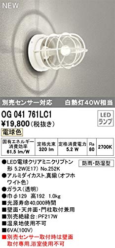 Amazon.co.jp: オーデリック ポーチライト 【OG041761LC1】【OG 041