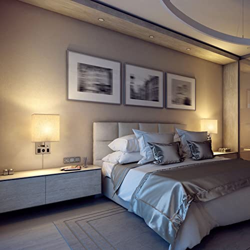 Vrisa Wall Sconces Wall Lamps For Bedrooms Set Of 2 Plug In Bedside Lights Wall Mounted With Usb Ports Outlet Brushed Nickel Modern Wall Light Fixtures For Bedroom Living Room (2 Bulbs Included) #TOP4