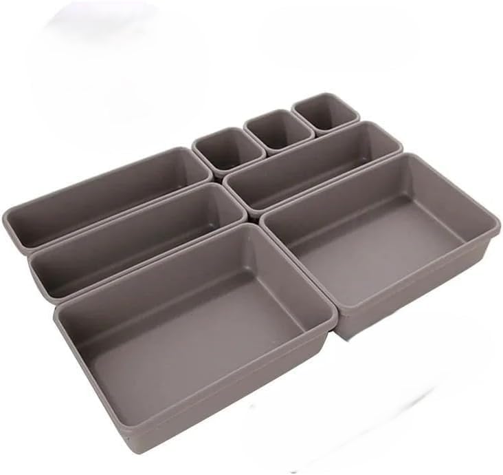 Organizador de Gavetas, Divisoria Kit com 8 Peças, Ajustável, Pla...