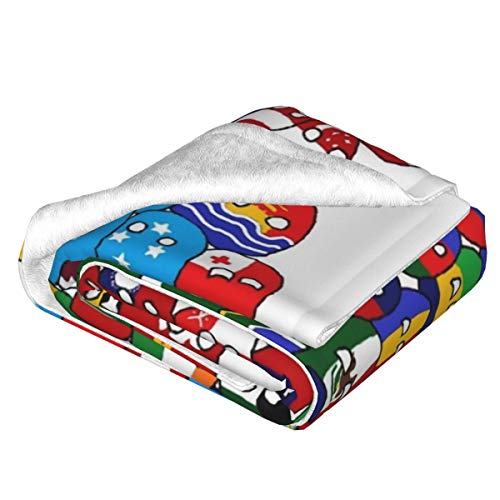 Hanayo Countryball Polandball World Map Flannel Fleece Throw Blanket Soft Cozy Lightweight Fluffy Microfiber Blanket All Season Fuzzy Plush Throw Blanket For Couch Bed Sofa 60"X50" #TOP2