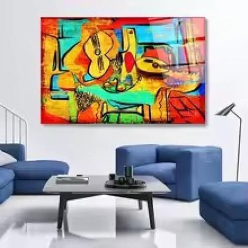Peinture murale géométrique pour salon et bar convivial - 2