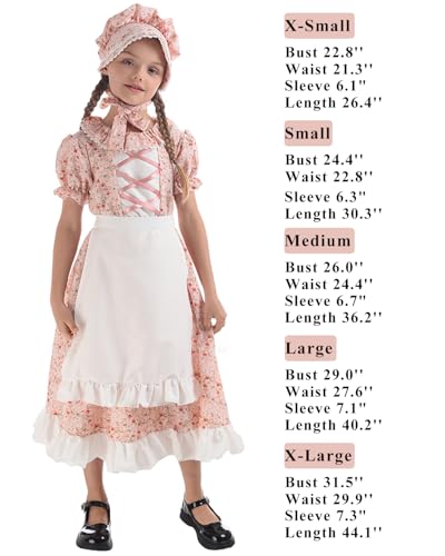 Vestido de pionera colonial para niñas miniatura 6