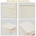 Bagnizer Small Plastic Twill Woven Storage Baskets with Lids, Stackable Organizing Containers with Labels for Pantry Closet Office, 6-Pack,10.35