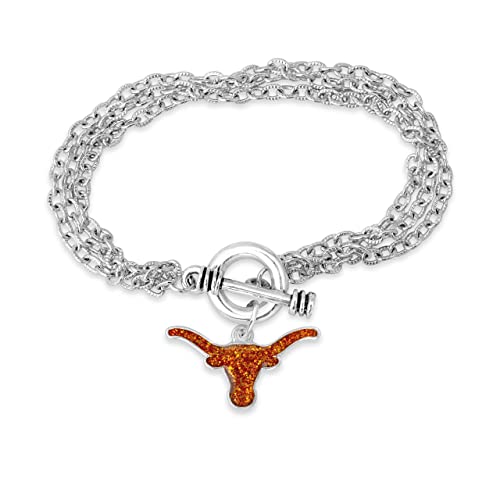 Texas Longhorns Game Day Glitter Toggle Bracelet Jewelry Gift Licensed UT