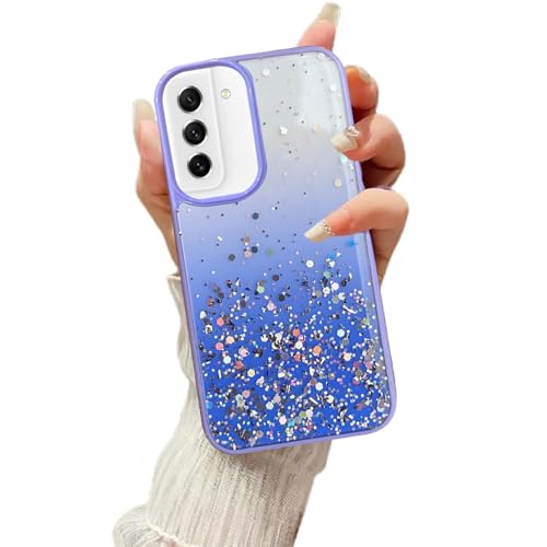 Image of VONZEE Case Compatible with Redmi Samsung A54 5G, Non Moving Glitter Cover for Girls & Women Soft TPU Shockproof Anti Scratch Drop Protection Cover (Purple)