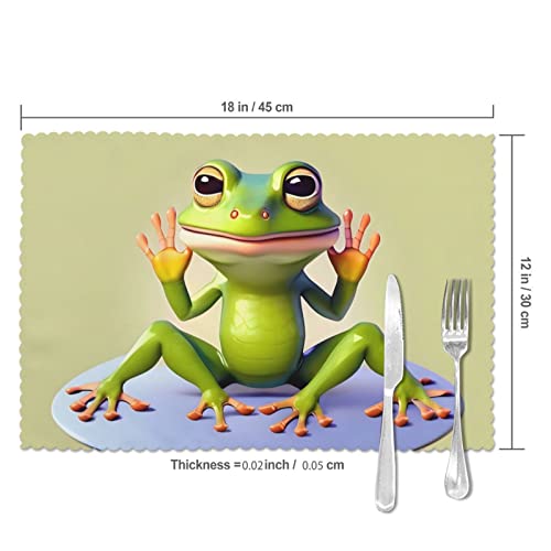 Sets de table grenouille yoga 30x45cm résistant chaleur - 6