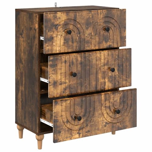 Cómoda moderna con 3 cajones de madera de 66 cm para almacenamiento de pasillo 5