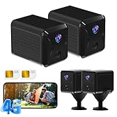 UCOCARE Camera 4G avec Carte SIM (2 Pièces), Camera de Surveillance sans Internet, 5200mAh Batterie, HD Portable Camera, Angle Vision 160°, Détection Mouvement AI, Vision Nocturne