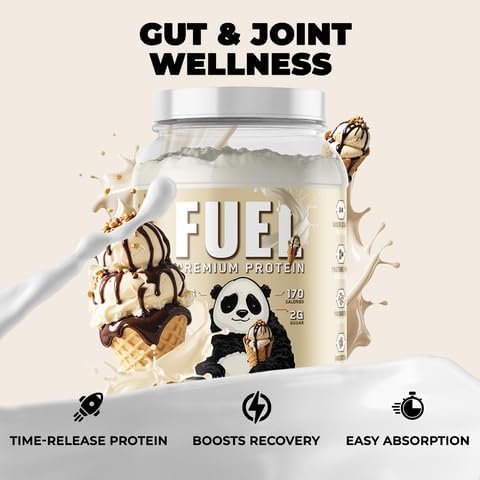 Miniatura 6 de Underground Bio Labs Panda Fuel Polvo Premium de Proteína de Suero, Colágeno Hidrolizado, Caseína, Probióticos, Enzimas, Apto para Keto, Liberación