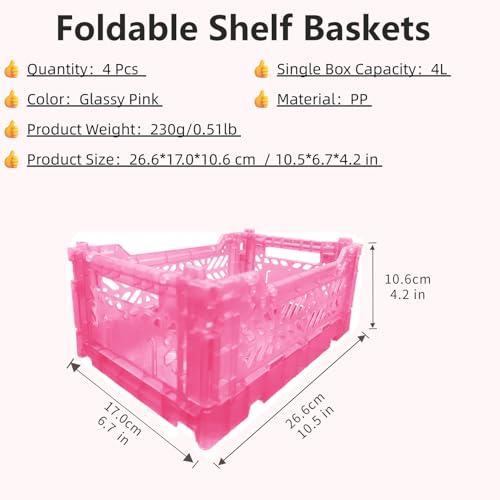 4Pack Plastic Storage Bins,4L Stackable Baskets for Shelve Closet Organize — view 2