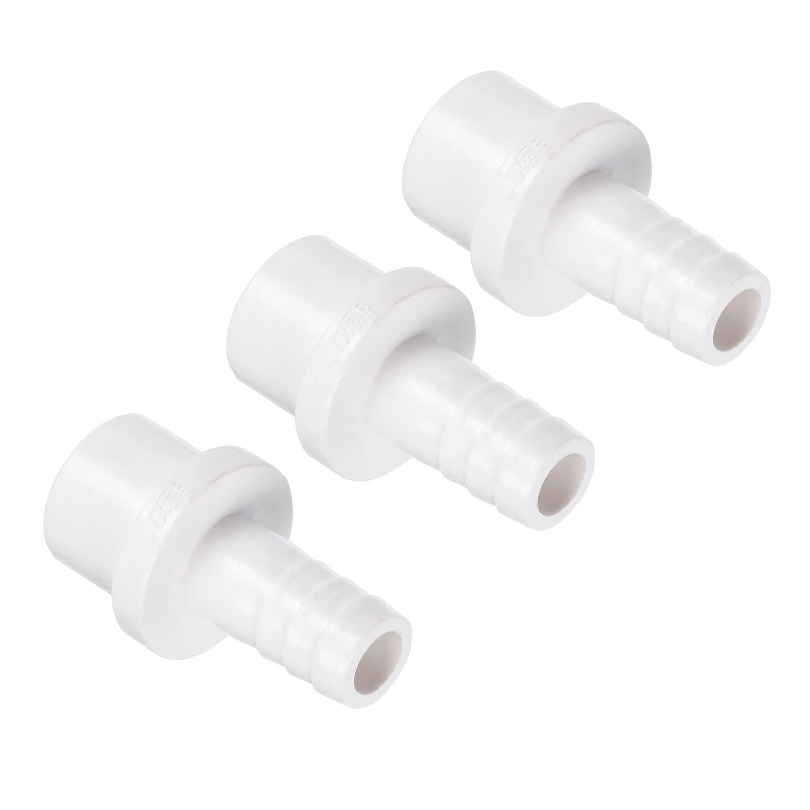 M METERXITY 3 Pack PVC Pipe Fitting - Water Tube Connector, 12mm Barb Straight Pipe Joint, Apply to Outdoor/Garden/Pool (OD 0.79 Inch, White)