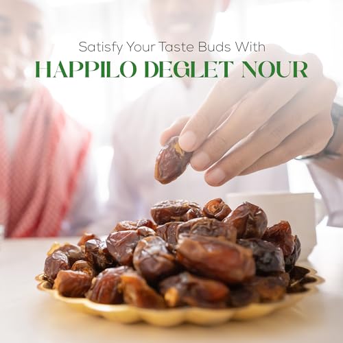 Image of Happilo Deglet Nour Dates 500g, Healthy snacks, Dry fruits, Khajoor, Khajur, Rich in Natural Nutrients and Fibers, Perfect for Snacking, Healthy snacks and Delicious