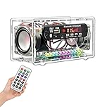 DIY Bluetooth-Compatible Speaker Electronics Kits, FM Radio Soldering Practice Kit with LED, TF/AUX/Bluetooth/USB Support, Remote Control Mini Home Sound Amplifier DIY Kit