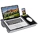 LapGear Home Office Lap Desk with Device Ledge, Mouse Pad, and Phone Holder - Silver Carbon - Fits Up to 15.6 Inch Laptops - Style No. 91585