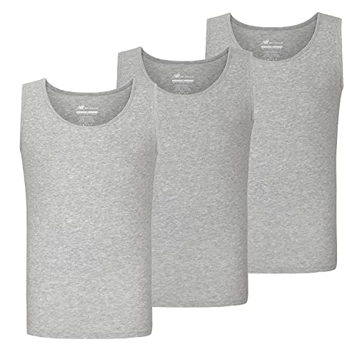 New Balance Men's Standard Cotton Performance Rib Tank Top, Heather Grey/Heather Grey/Heather Grey, X-Large #TOP6