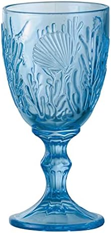 Artland Marine Goblets Set of 4, Glass, Multi-Coloured, 250ml Capacity, Goblet Glass