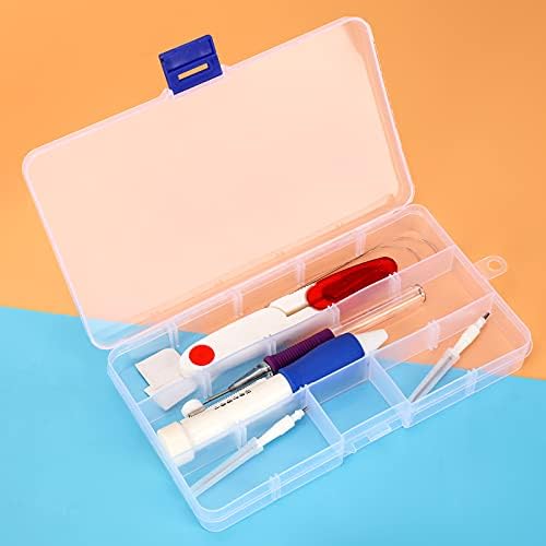 MWOOT DIY Magic Embroidery Pen Knitting Stitching Tool kit,Adjustable Punch Needles Threaders Set with Storage Box for Embroidery Floss Cross Stitching Beginners