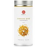 Senbird Premium Genmaicha, Caffeine-Free Japanese Mochi Rice Tea from Hokkaido Japan, Herbal Tea in Airtight Tin, 100g (3.5oz)