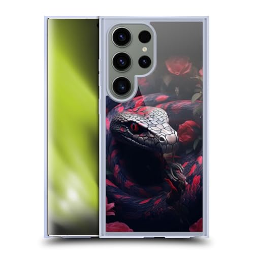Coque en gel souple Samsung S24 Ultra motif jungle rouge et noir