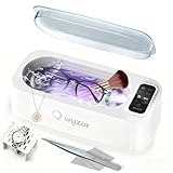 Pulitore Ultrasuoni, 55000Hz Vasca Ultrasuoni, 350ml Lavatrice Ultrasuoni con Display LED, 4 Modalità Ultrasonic Cleaner con Luci UV per Gioielli, Occhiali, Apparecchi Dentali, Orologi, Anelli