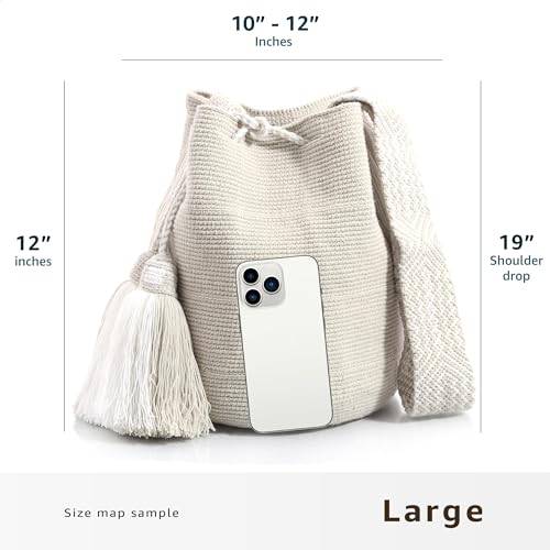 Image of WYOU Designer Wayuu Hand-Crochet Woven Summer Beach Bag for Everyday, Travel-Large Beachy Purse, Colorful Purses for Women